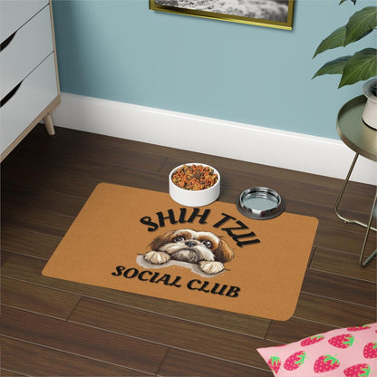 Shih Tzu Social Club Pet Food Mat - Shih Tzu Gifts