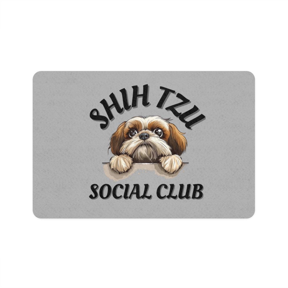 Shih Tzu Social Club Pet Food Mat - Shih Tzu Gifts