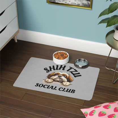 Shih Tzu Social Club Pet Food Mat - Shih Tzu Gifts