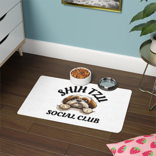 Shih Tzu Social Club Pet Food Mat - Shih Tzu Gifts