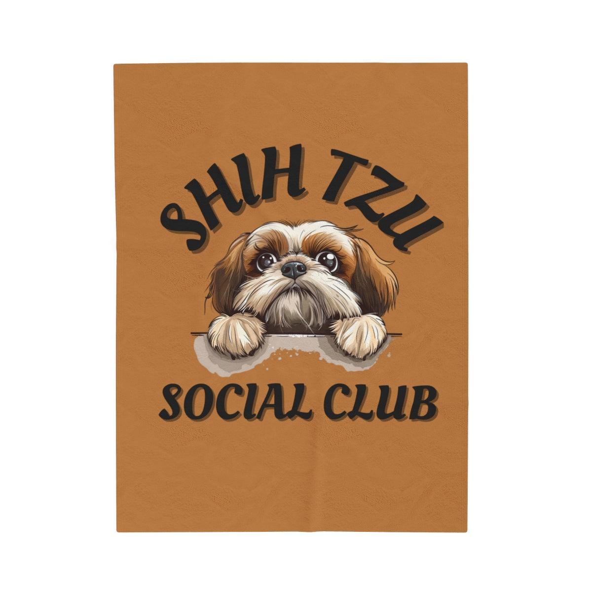 Shih Tzu Social Club Plush Blanket - Shih Tzu Gifts