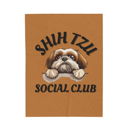 Shih Tzu Social Club Plush Blanket - Shih Tzu Gifts