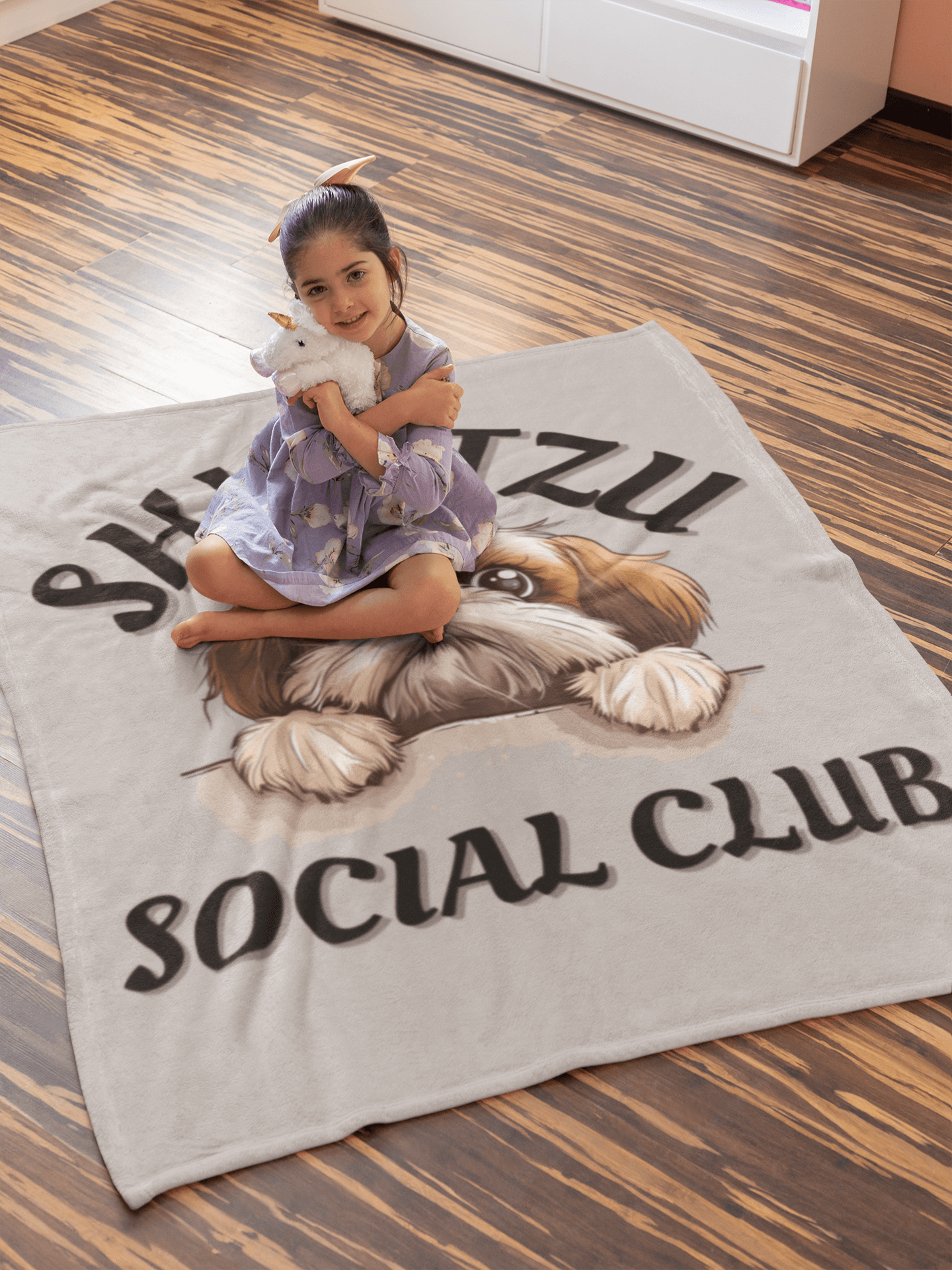 Shih Tzu Social Club Plush Blanket - Shih Tzu Gifts