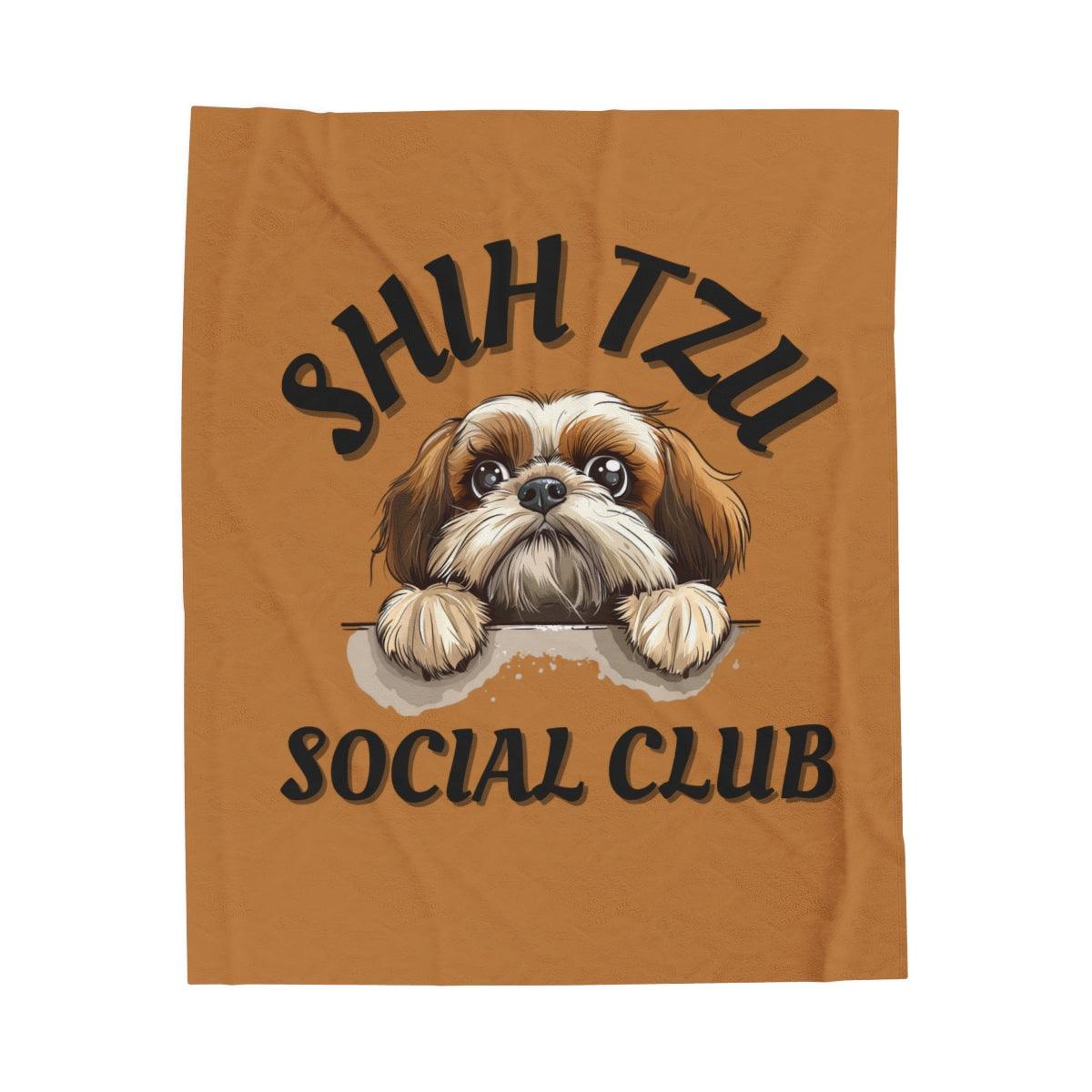 Shih Tzu Social Club Plush Blanket - Shih Tzu Gifts