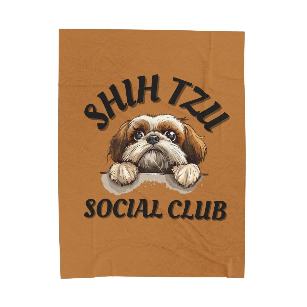 Shih Tzu Social Club Plush Blanket - Shih Tzu Gifts