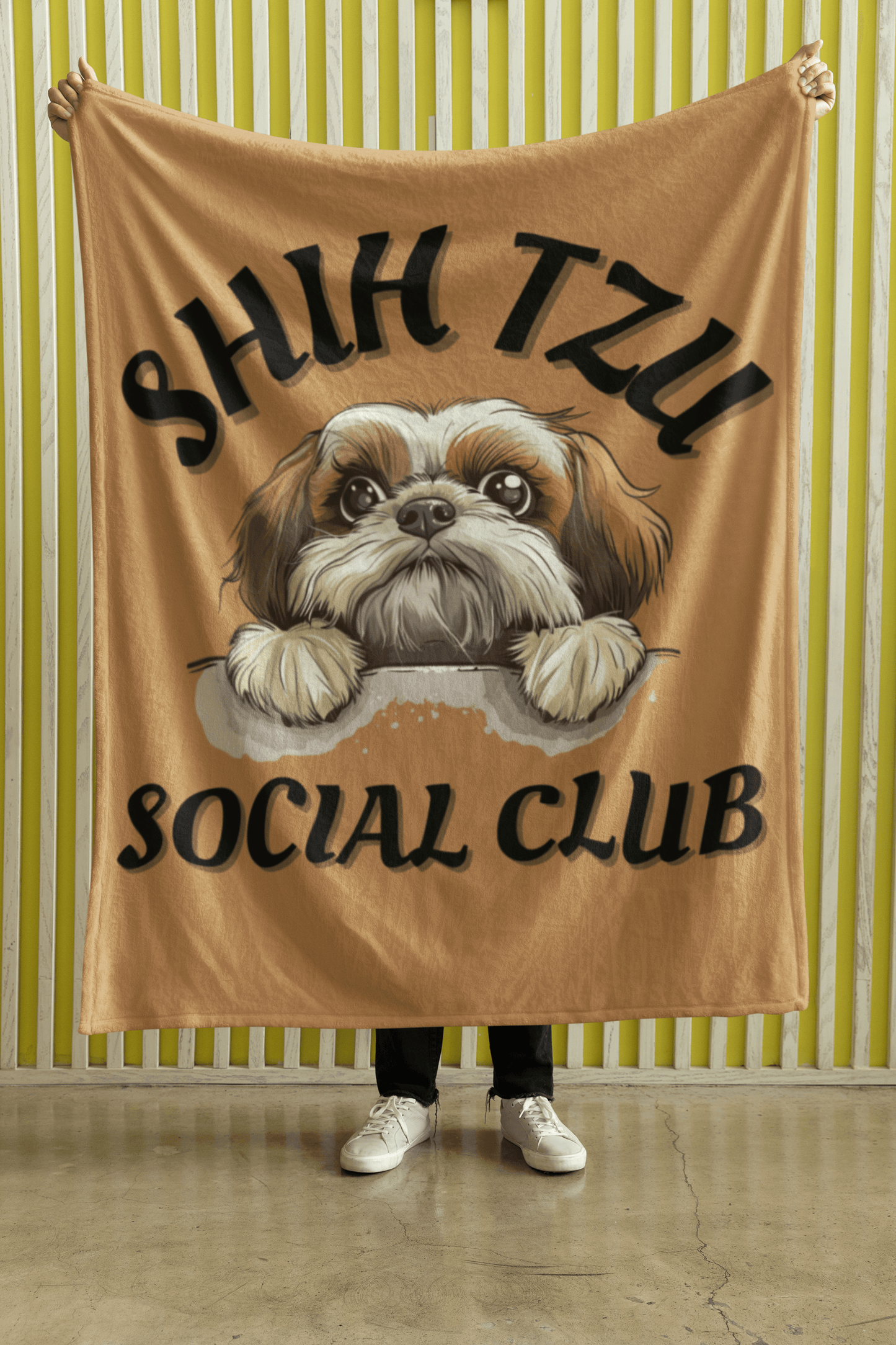 Shih Tzu Social Club Plush Blanket - Shih Tzu Gifts