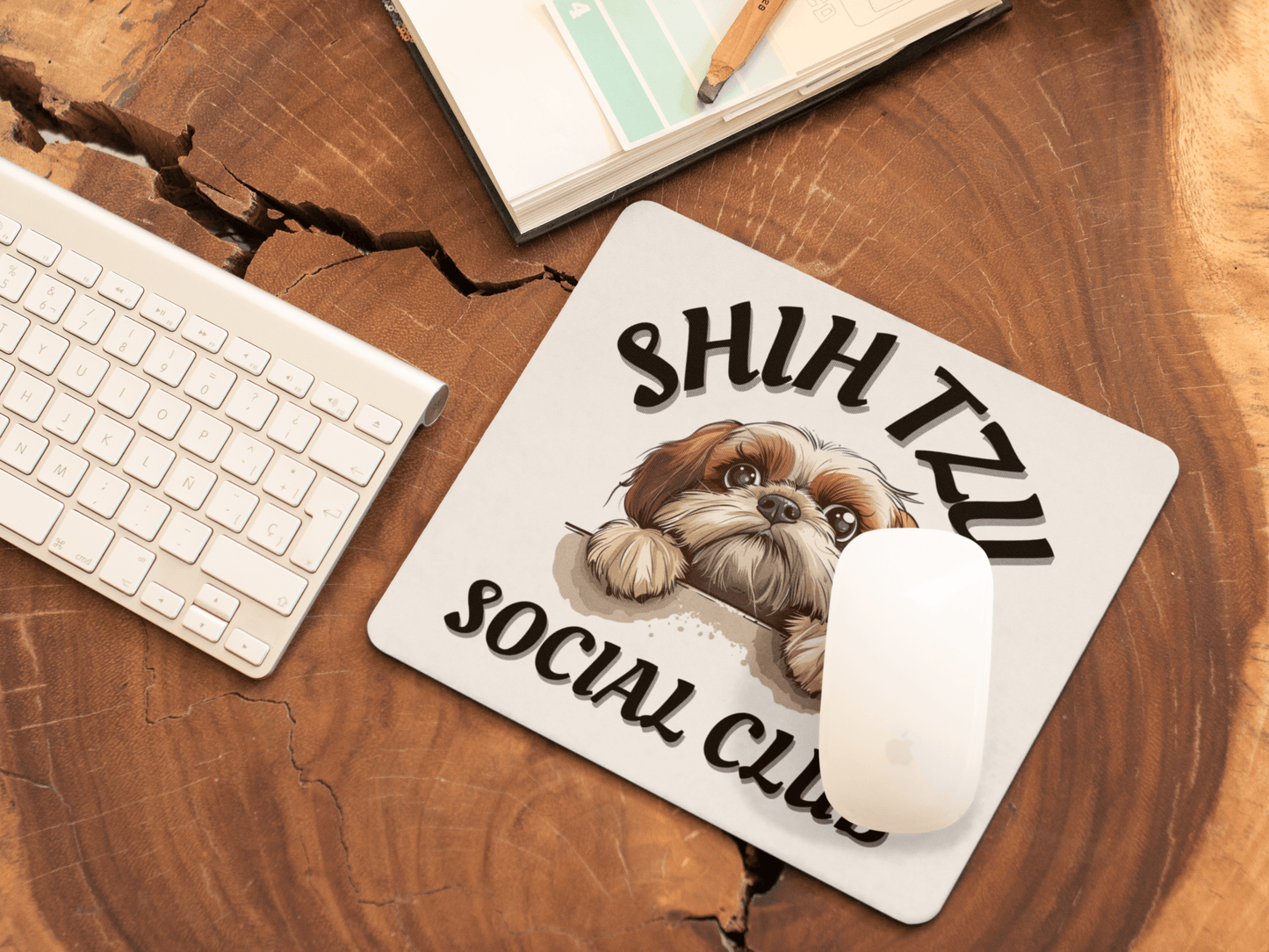 Shih Tzu Social Club Mouse Pad - Shih Tzu Gifts