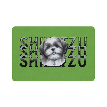 Shih Tzu Stack Pet Food Mat – Cute & Non-Slip Mat for Dog Lovers