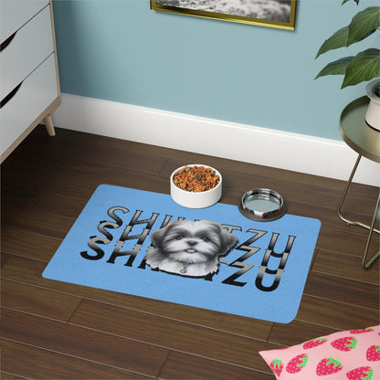 Shih Tzu Stack Pet Food Mat – Cute & Non-Slip Mat for Dog Lovers