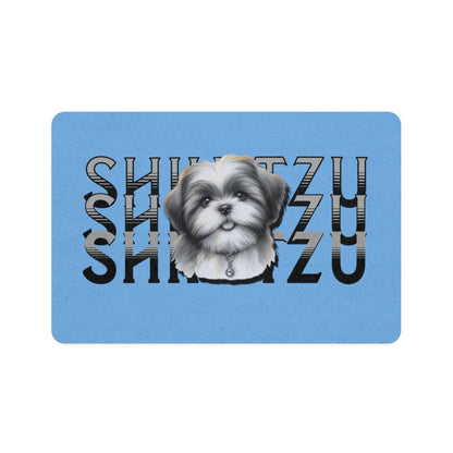 Shih Tzu Stack Pet Food Mat – Cute & Non-Slip Mat for Dog Lovers