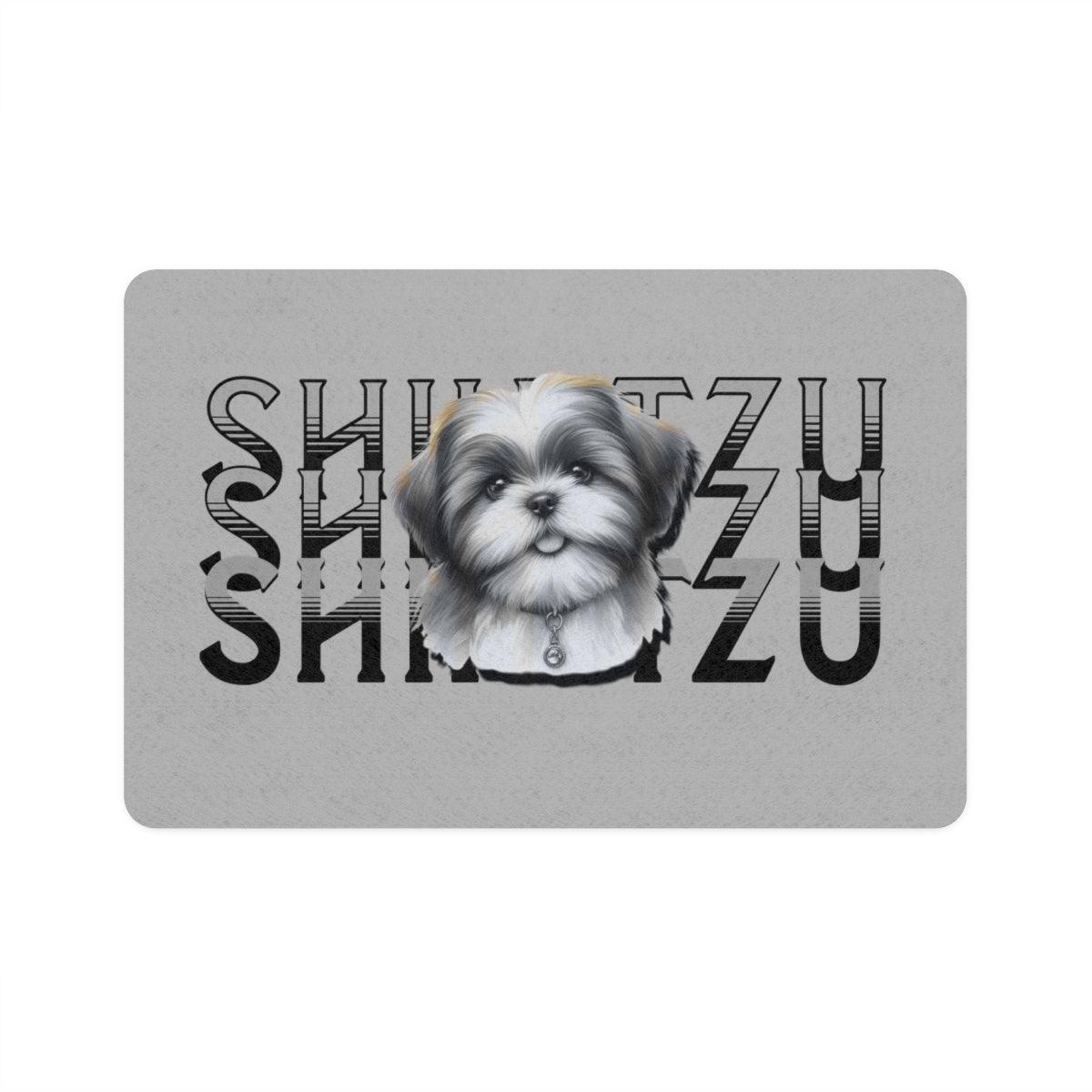 Shih Tzu Stack Pet Food Mat – Cute & Non-Slip Mat for Dog Lovers