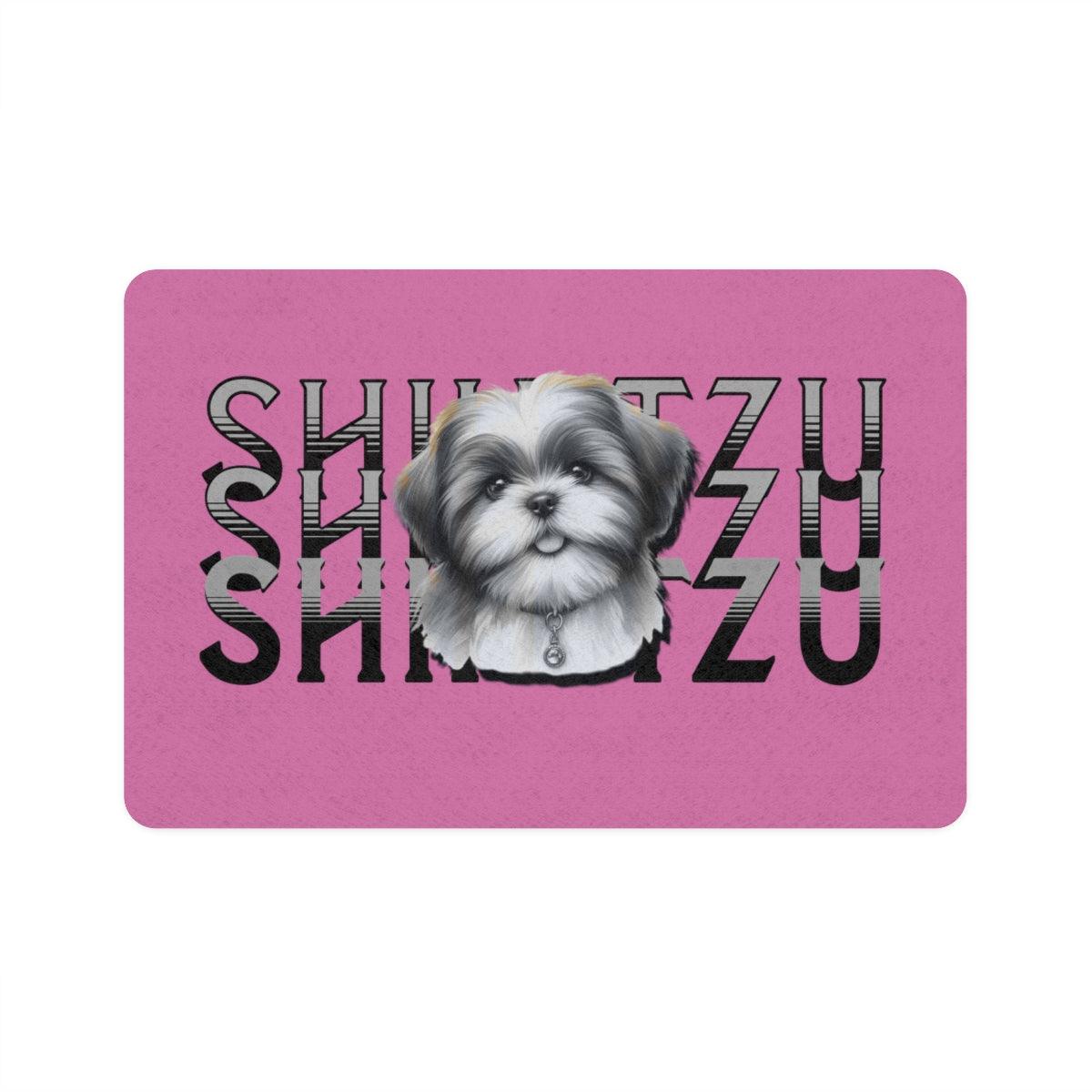 Shih Tzu Stack Pet Food Mat – Cute & Non-Slip Mat for Dog Lovers