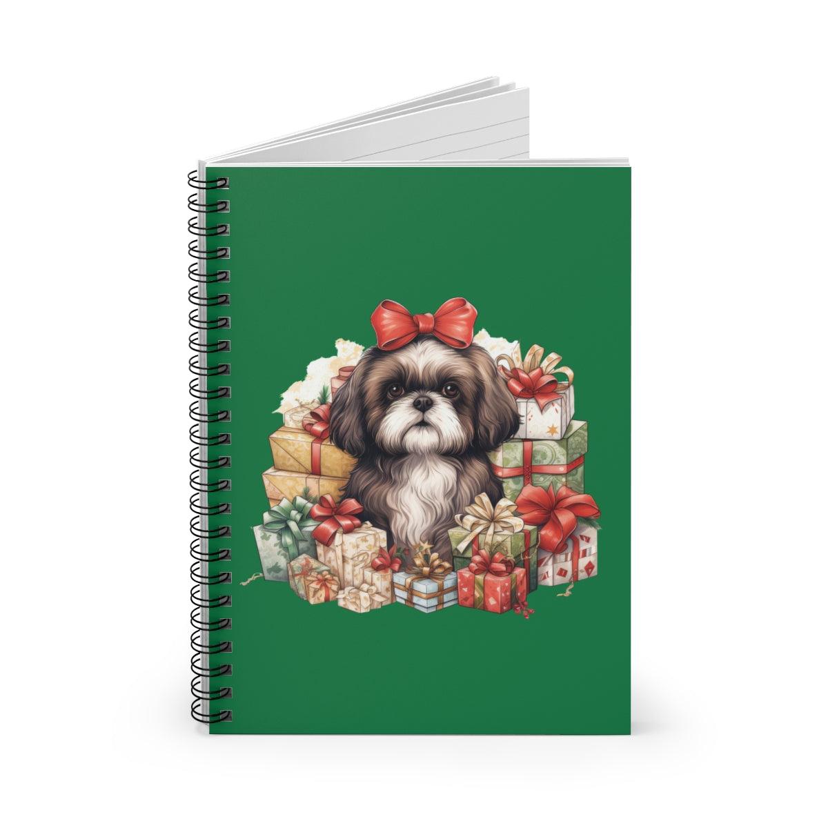 Christmas Gifts Shih Tzu Spiral Notebook Ruled Line - Shih Tzu Gifts