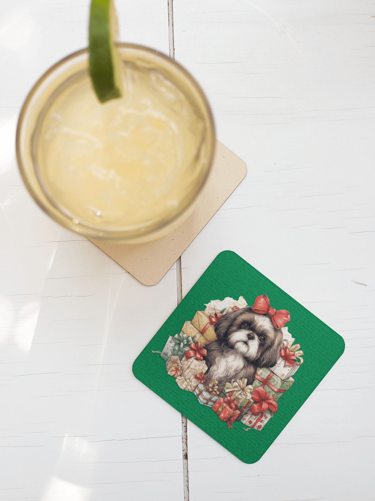 Christmas Gifts Shih Tzu Corkwood Coaster Set - Shih Tzu Gifts