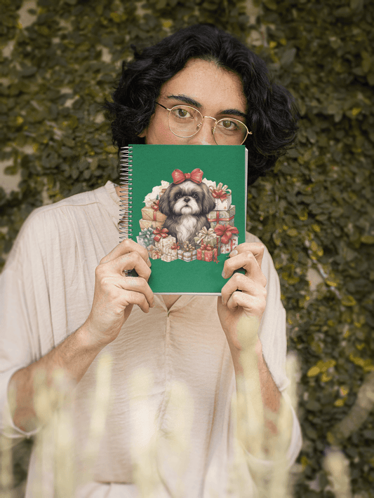 Christmas Gifts Shih Tzu Spiral Notebook Ruled Line - Shih Tzu Gifts