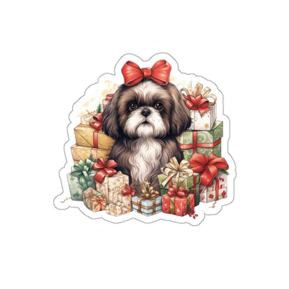 Christmas Gifts Shih Tzu Die-Cut Stickers - Shih Tzu Gifts