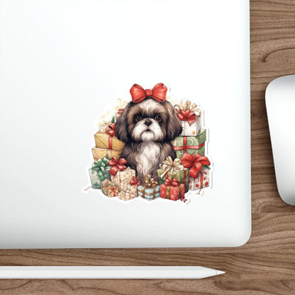 Christmas Gifts Shih Tzu Die-Cut Stickers - Shih Tzu Gifts