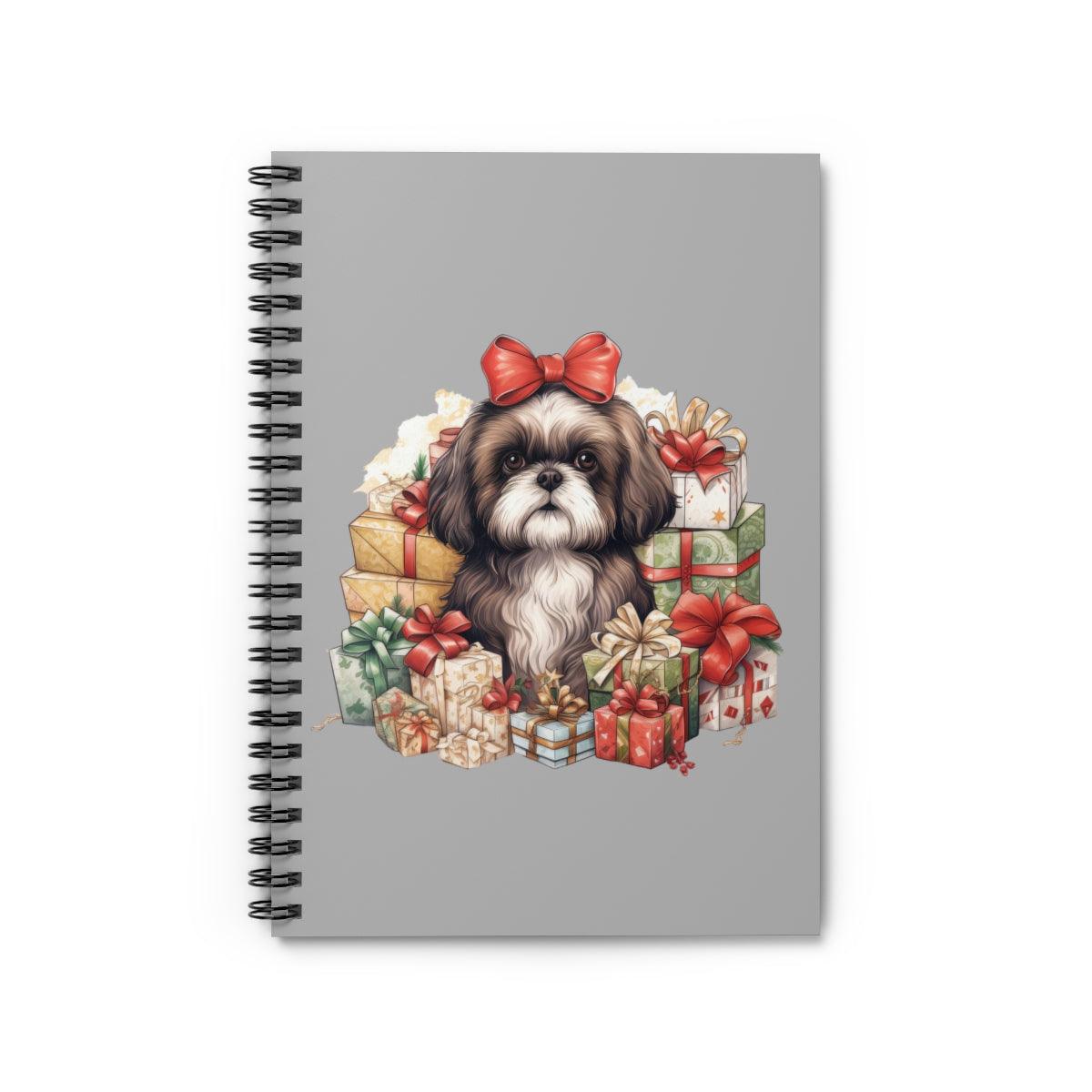 Christmas Gifts Shih Tzu Spiral Notebook Ruled Line - Shih Tzu Gifts