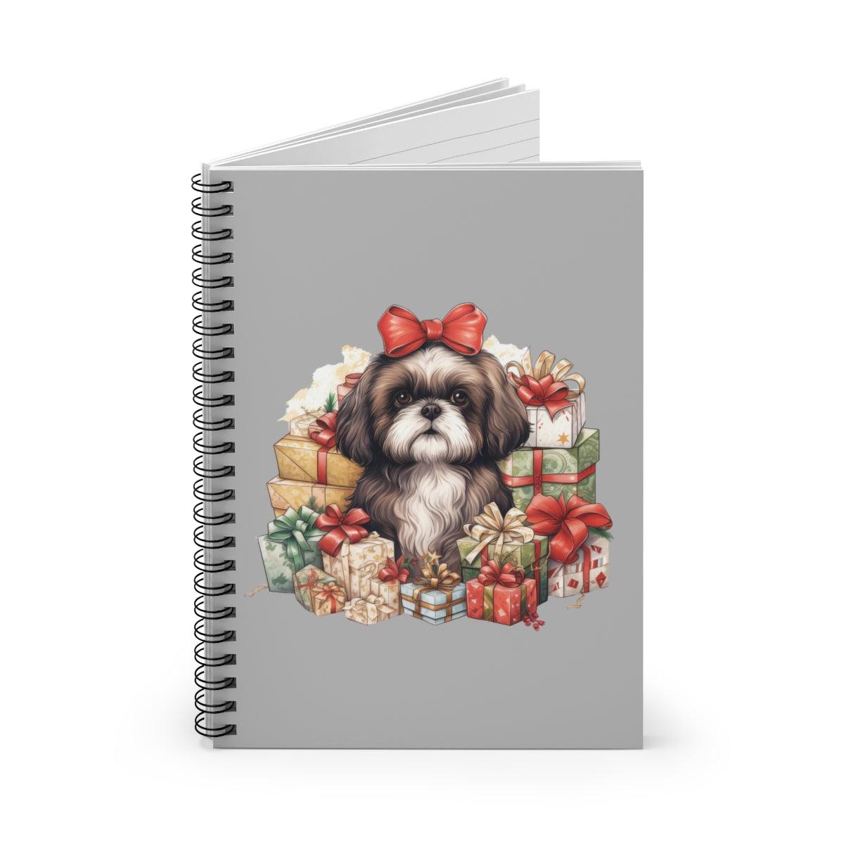 Christmas Gifts Shih Tzu Spiral Notebook Ruled Line - Shih Tzu Gifts