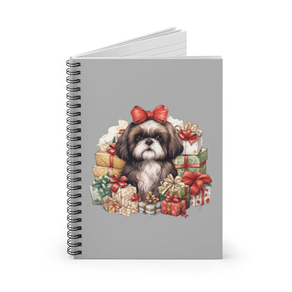 Christmas Gifts Shih Tzu Spiral Notebook Ruled Line - Shih Tzu Gifts