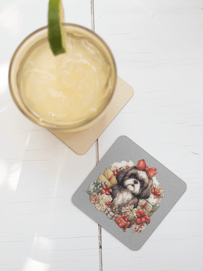 Christmas Gifts Shih Tzu Corkwood Coaster Set - Shih Tzu Gifts