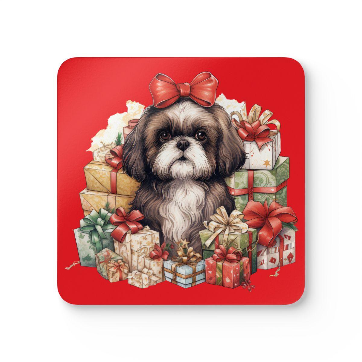 Christmas Gifts Shih Tzu Corkwood Coaster Set - Shih Tzu Gifts