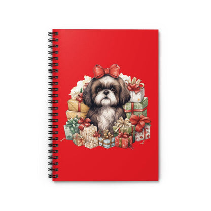 Christmas Gifts Shih Tzu Spiral Notebook Ruled Line - Shih Tzu Gifts