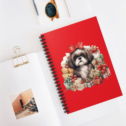 Christmas Gifts Shih Tzu Spiral Notebook Ruled Line - Shih Tzu Gifts