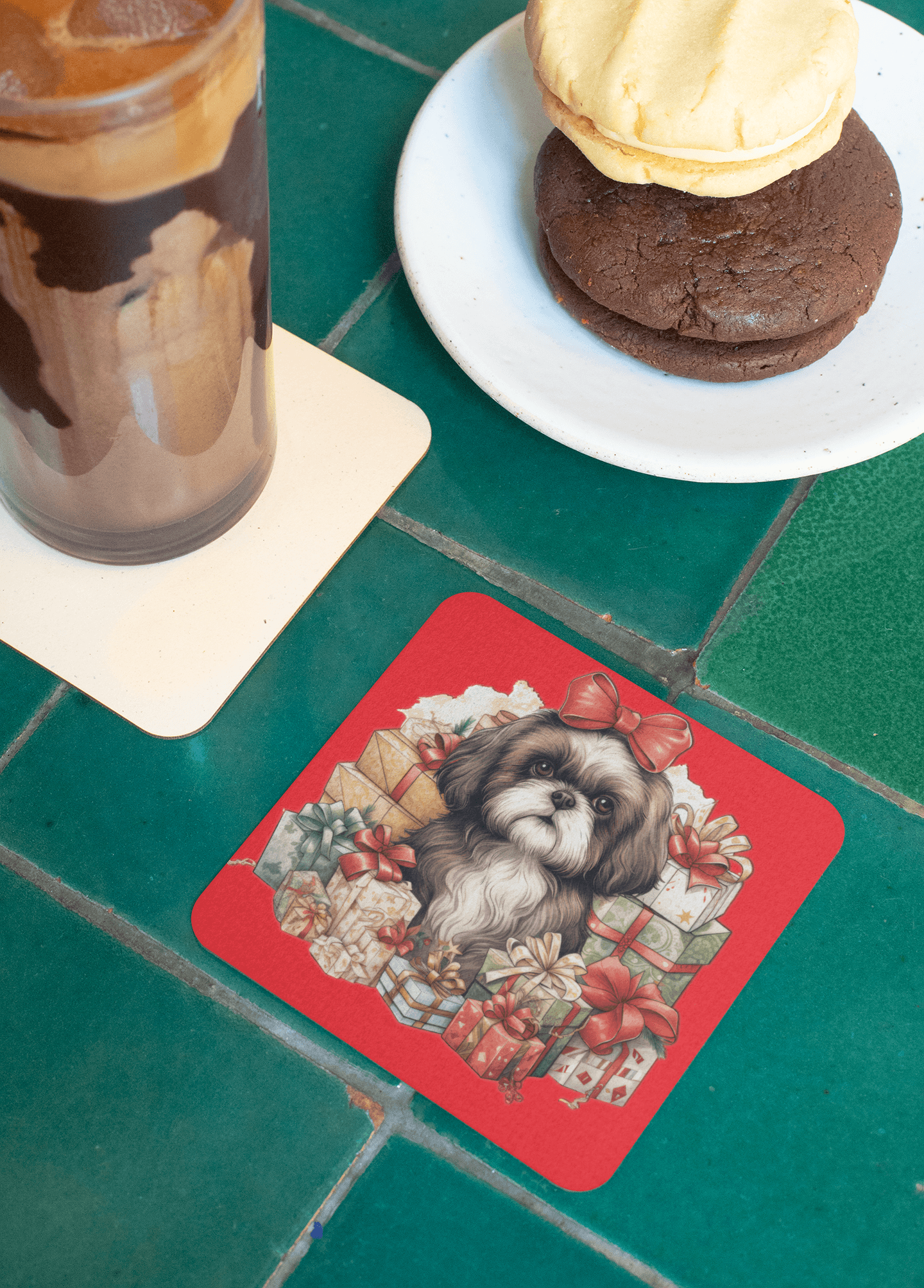 Christmas Gifts Shih Tzu Corkwood Coaster Set - Shih Tzu Gifts