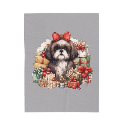 Christmas Gifts Shih Tzu Velveteen Plush Blanket - Shih Tzu Gifts