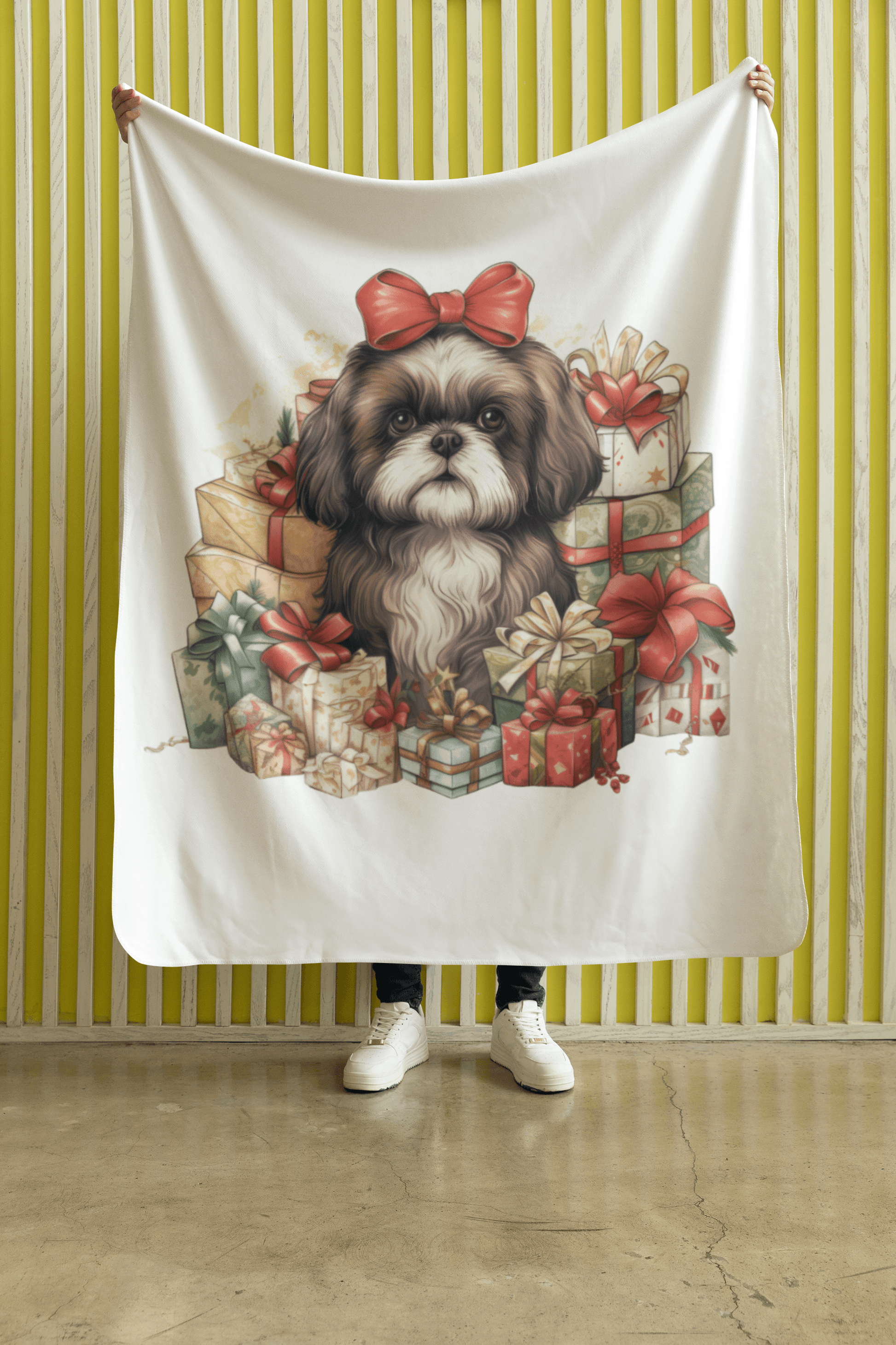 Christmas Gifts Shih Tzu Velveteen Plush Blanket - Shih Tzu Gifts