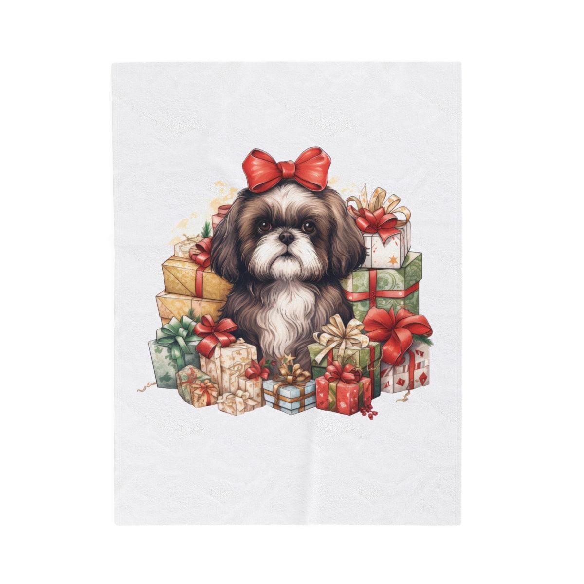 Christmas Gifts Shih Tzu Velveteen Plush Blanket - Shih Tzu Gifts