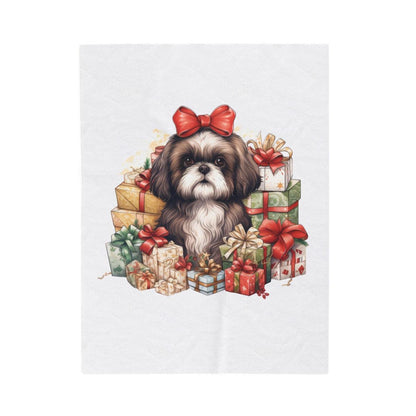 Christmas Gifts Shih Tzu Velveteen Plush Blanket - Shih Tzu Gifts