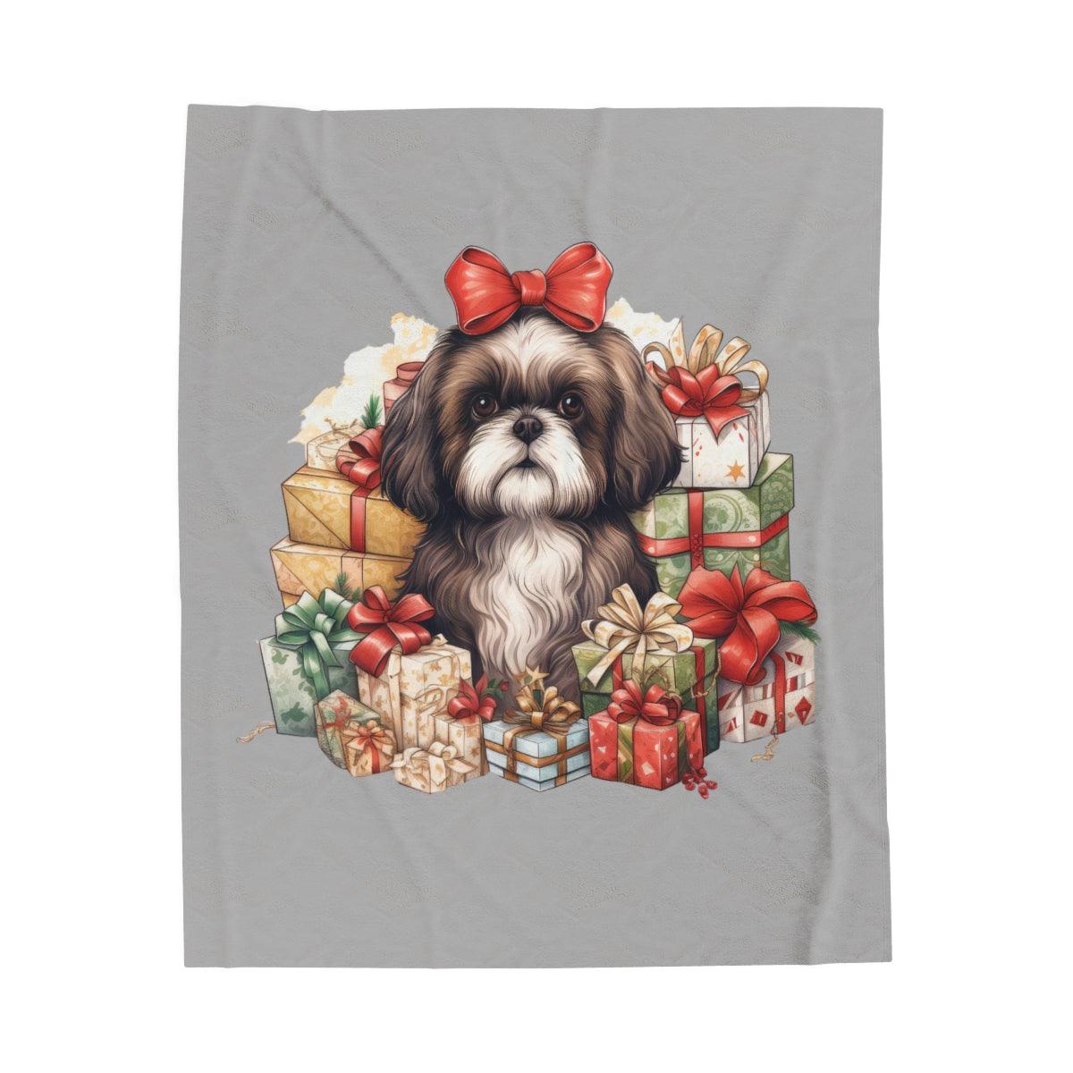 Christmas Gifts Shih Tzu Velveteen Plush Blanket - Shih Tzu Gifts