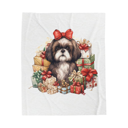 Christmas Gifts Shih Tzu Velveteen Plush Blanket - Shih Tzu Gifts