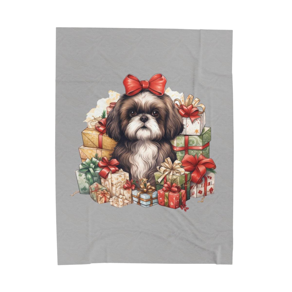 Christmas Gifts Shih Tzu Velveteen Plush Blanket - Shih Tzu Gifts