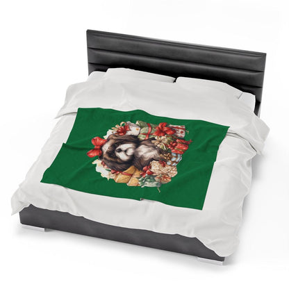 Christmas Gifts Shih Tzu Velveteen Plush Blanket - Shih Tzu Gifts