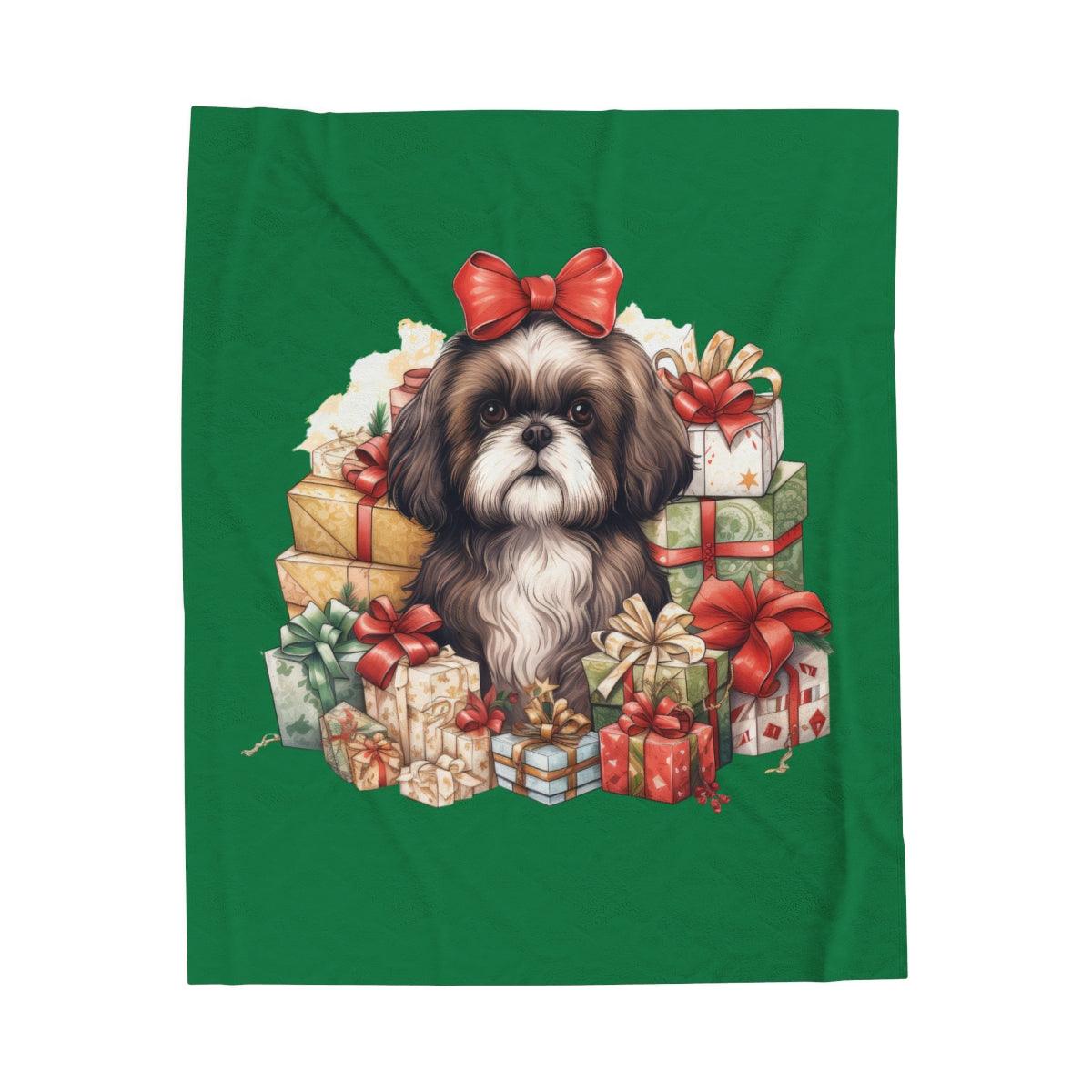 Christmas Gifts Shih Tzu Velveteen Plush Blanket - Shih Tzu Gifts