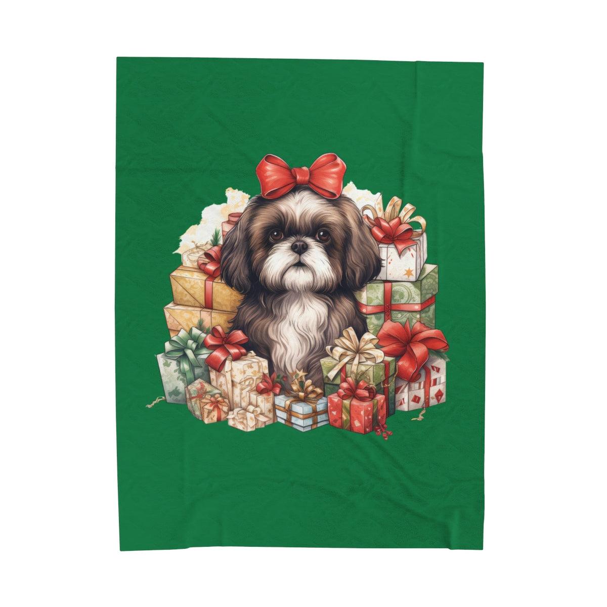 Christmas Gifts Shih Tzu Velveteen Plush Blanket - Shih Tzu Gifts