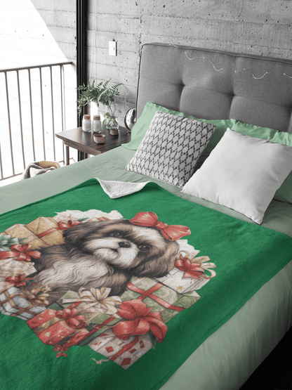 Christmas Gifts Shih Tzu Velveteen Plush Blanket - Shih Tzu Gifts