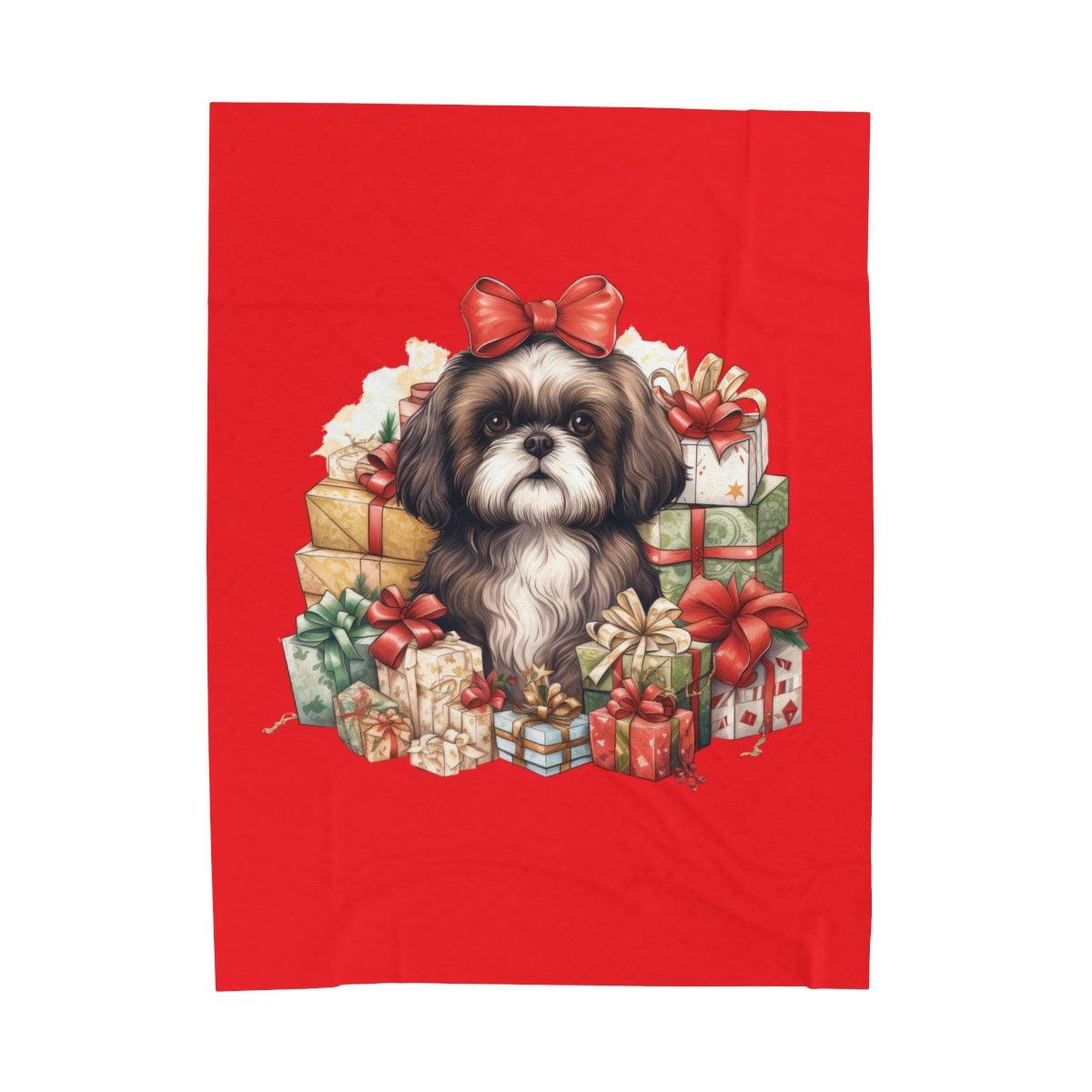 Christmas Gifts Shih Tzu Velveteen Plush Blanket - Shih Tzu Gifts