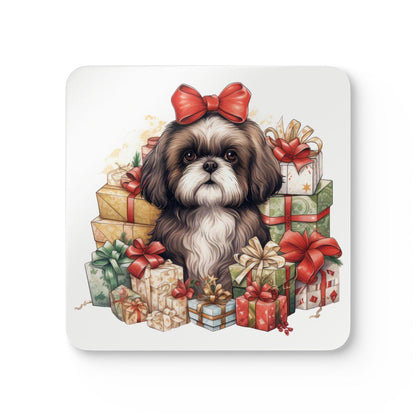 Christmas Gifts Shih Tzu Corkwood Coaster Set - Shih Tzu Gifts