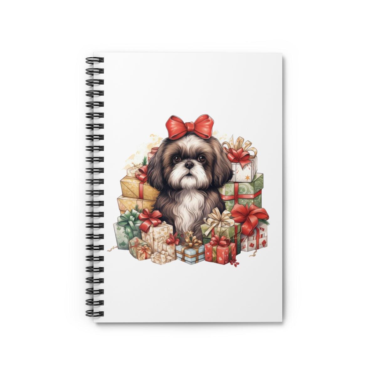 Christmas Gifts Shih Tzu Spiral Notebook Ruled Line - Shih Tzu Gifts