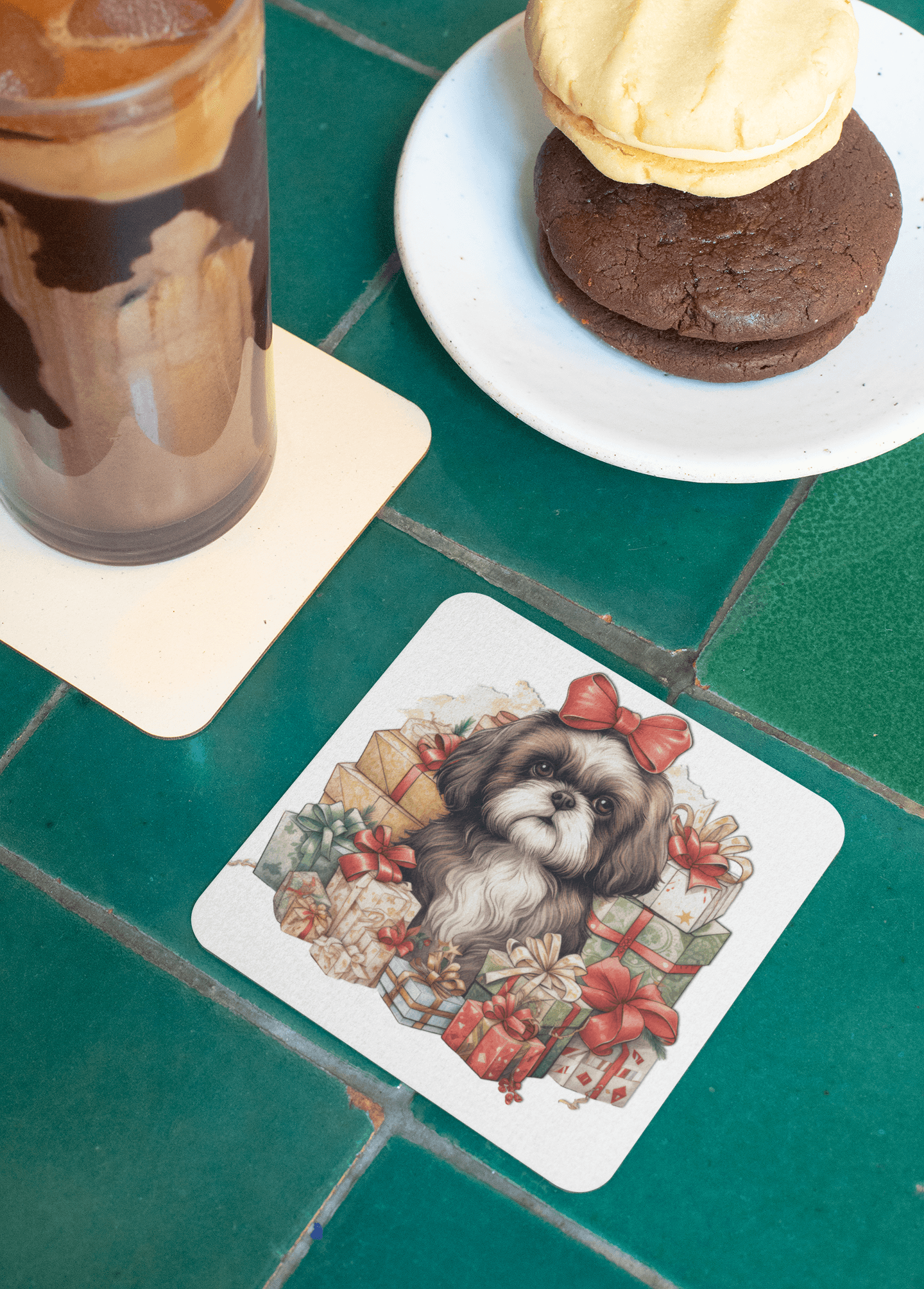 Christmas Gifts Shih Tzu Corkwood Coaster Set - Shih Tzu Gifts