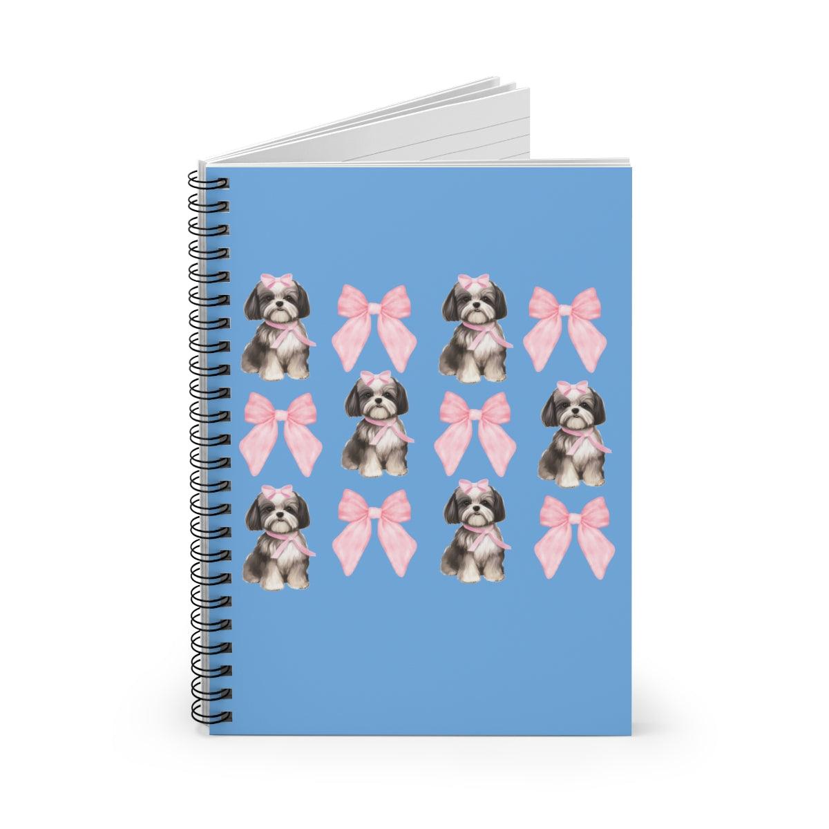 Shih Tzu with Pink Bows Spiral Notebook – Cute Gift for Shih Tzu Lovers