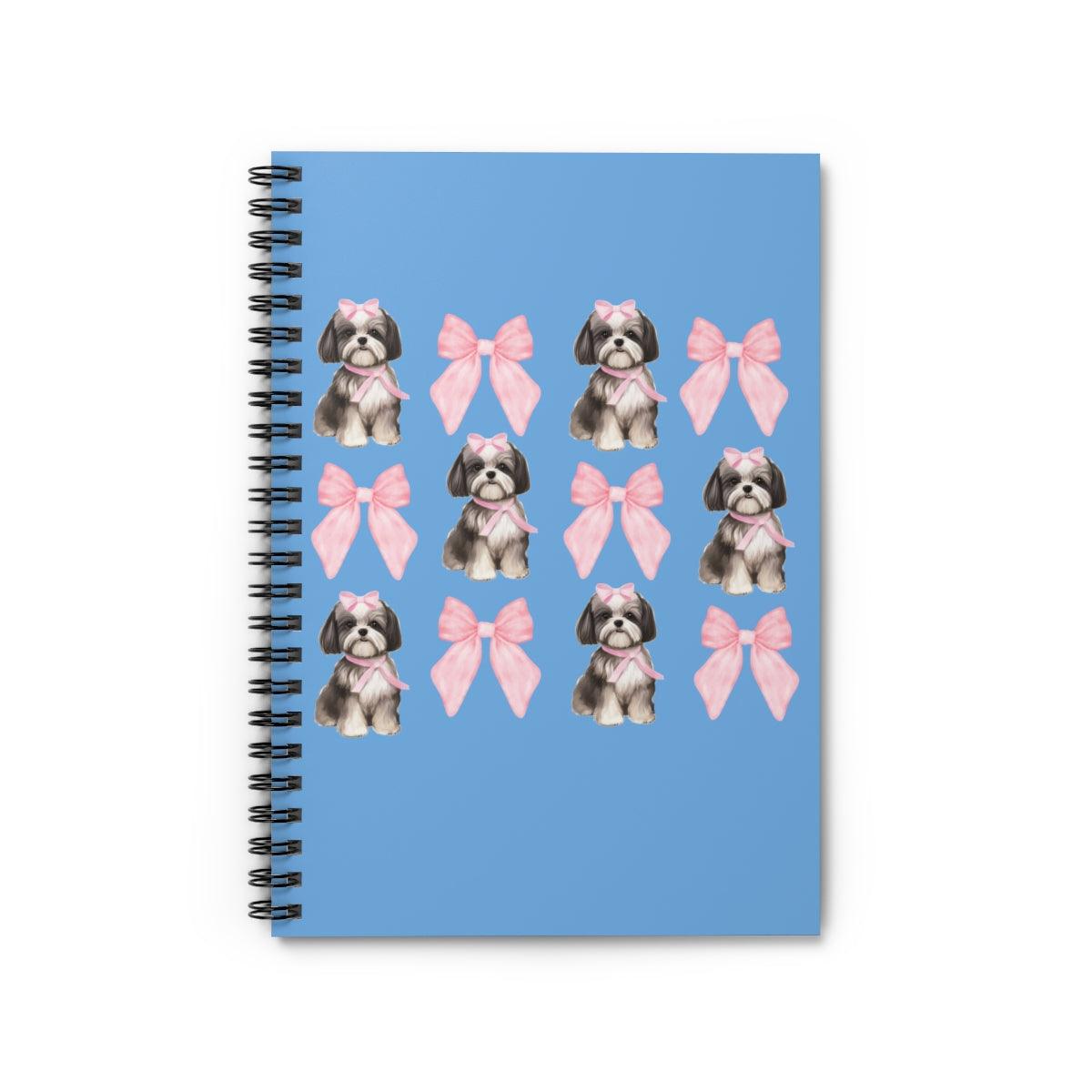 Shih Tzu with Pink Bows Spiral Notebook – Cute Gift for Shih Tzu Lovers