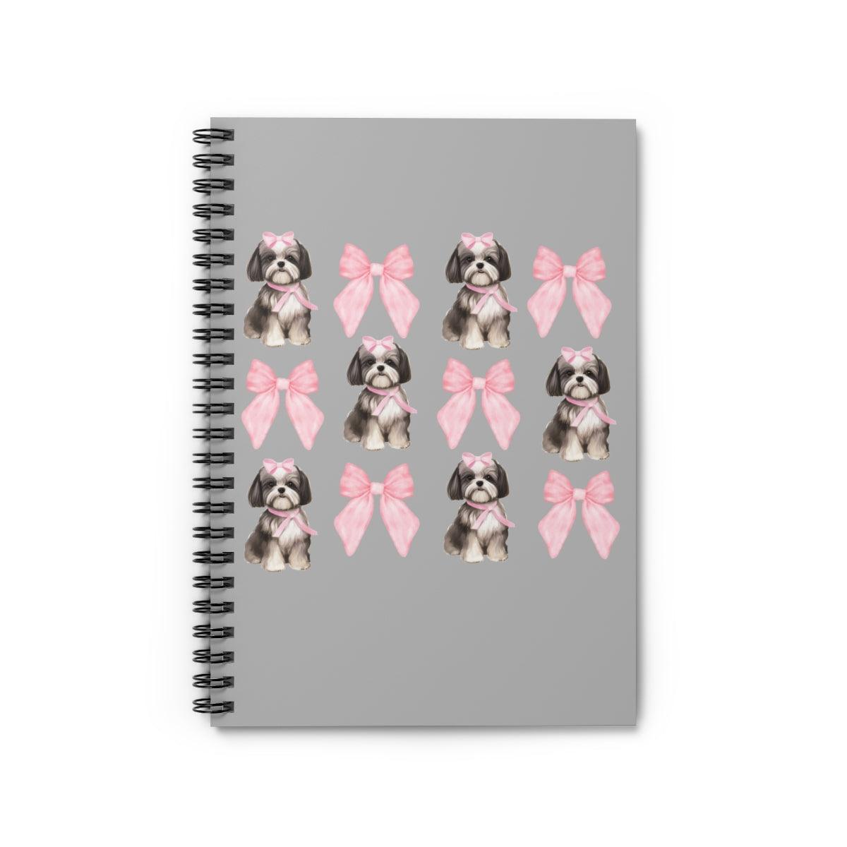 Shih Tzu with Pink Bows Spiral Notebook – Cute Gift for Shih Tzu Lovers