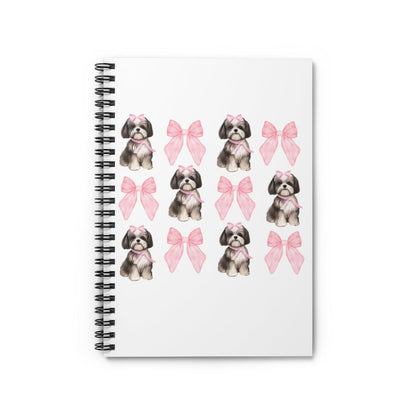 Shih Tzu with Pink Bows Spiral Notebook – Cute Gift for Shih Tzu Lovers