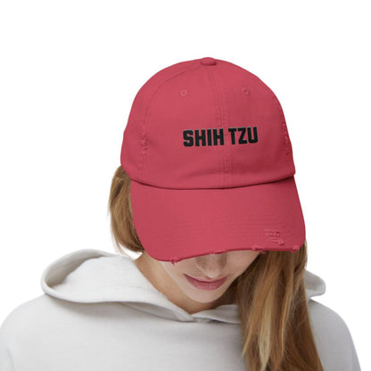 Shih Tzu Lover Distressed Hat – Adjustable Cotton Twill Cap