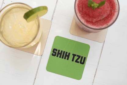 Shih Tzu Text Coaster Set – Unique Gift for Shih Tzu Dog Lovers